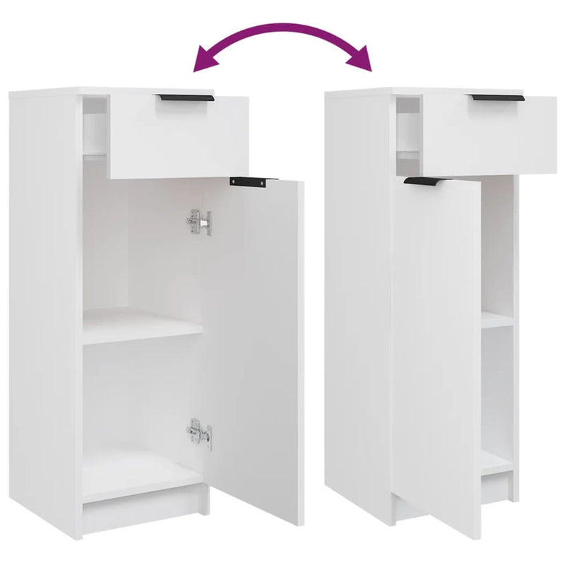 4 Piece Bathroom Cabinet Set White Engineered Wood