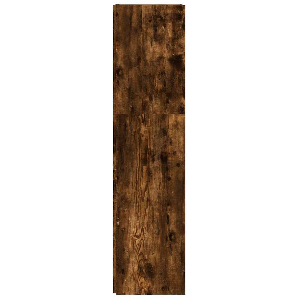 vidaXL Corner Cabinet Smoked Oak 33x33x132 cm Engineered Wood 5