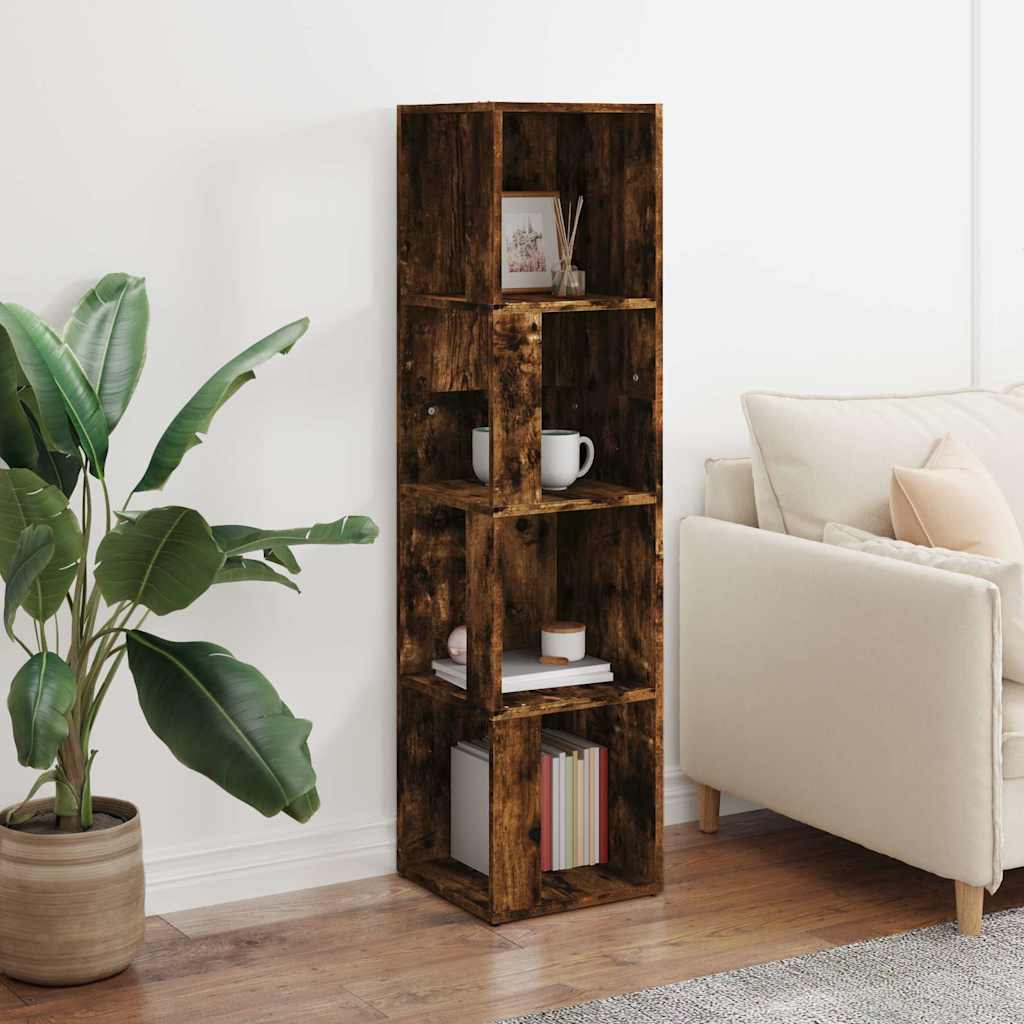 vidaXL Corner Cabinet Smoked Oak 33x33x132 cm Engineered Wood 3