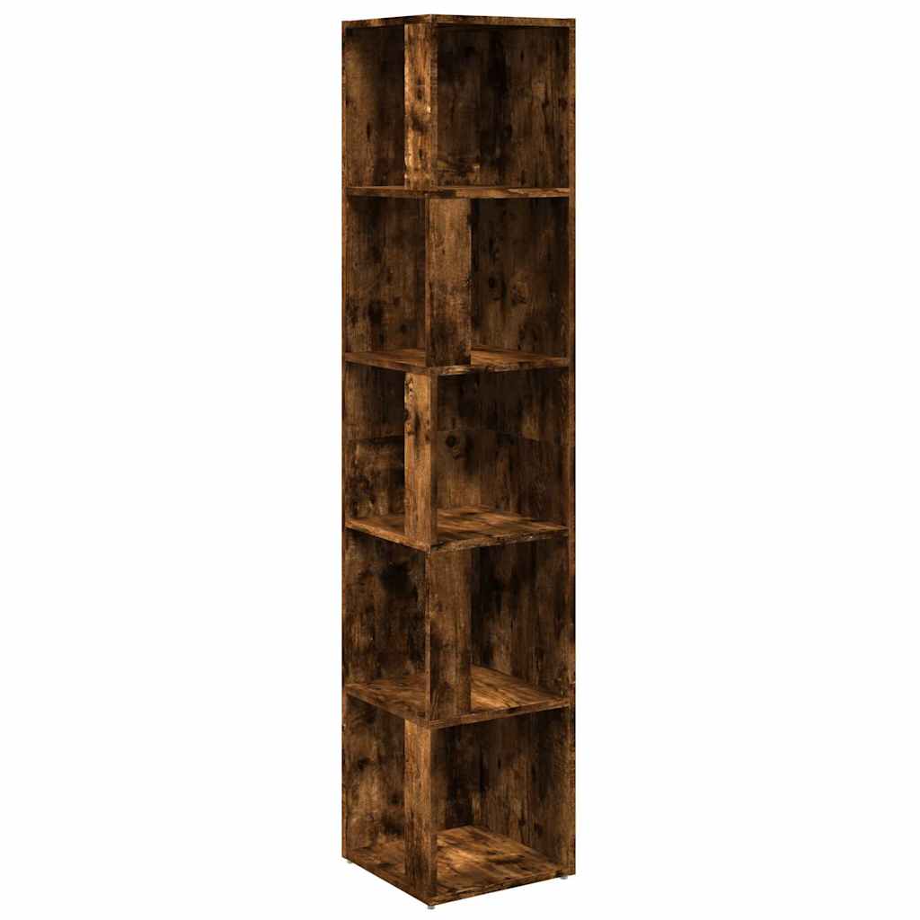 vidaXL Corner Cabinet Smoked Oak 33x33x164,5 cm Engineered Wood 2