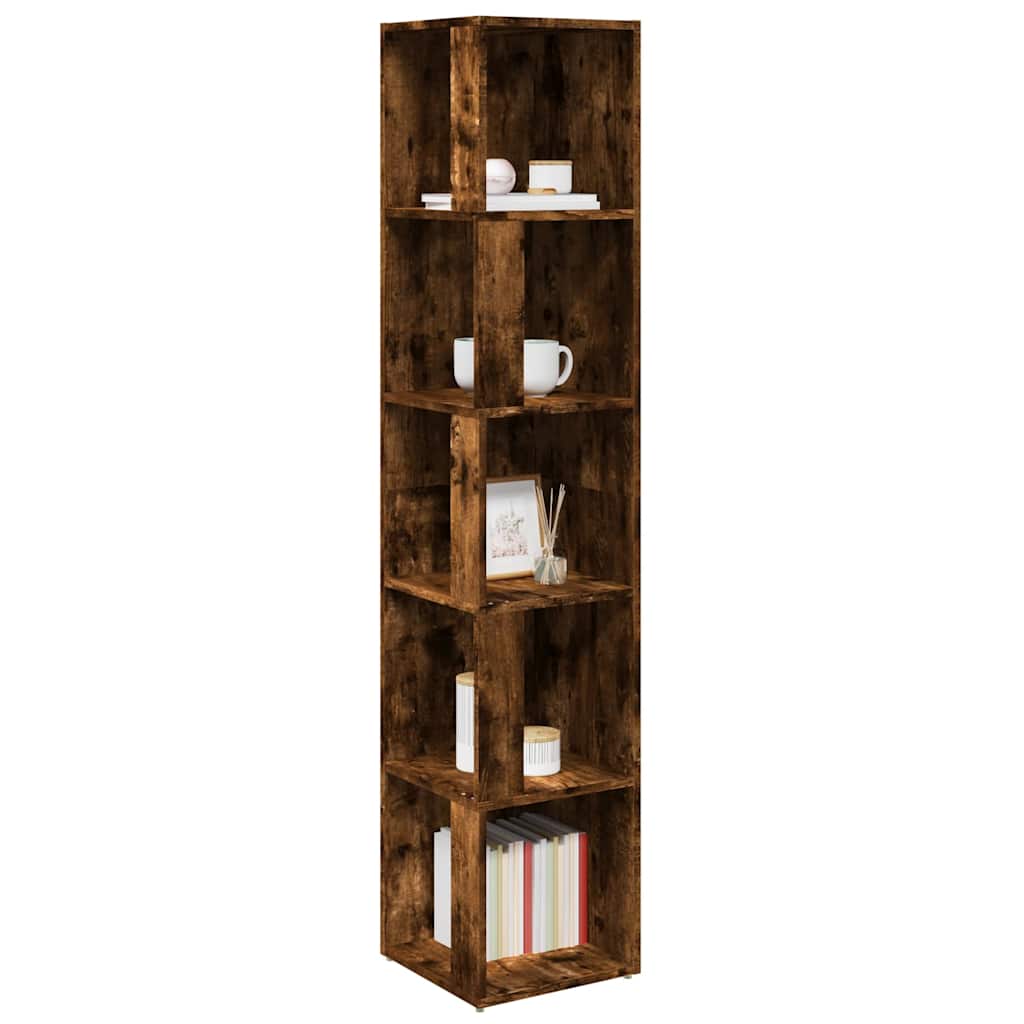 vidaXL Corner Cabinet Smoked Oak 33x33x164,5 cm Engineered Wood 6