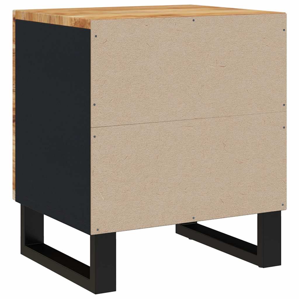 vidaXL Bedside Cabinet | Acacia wood grain, Black 4