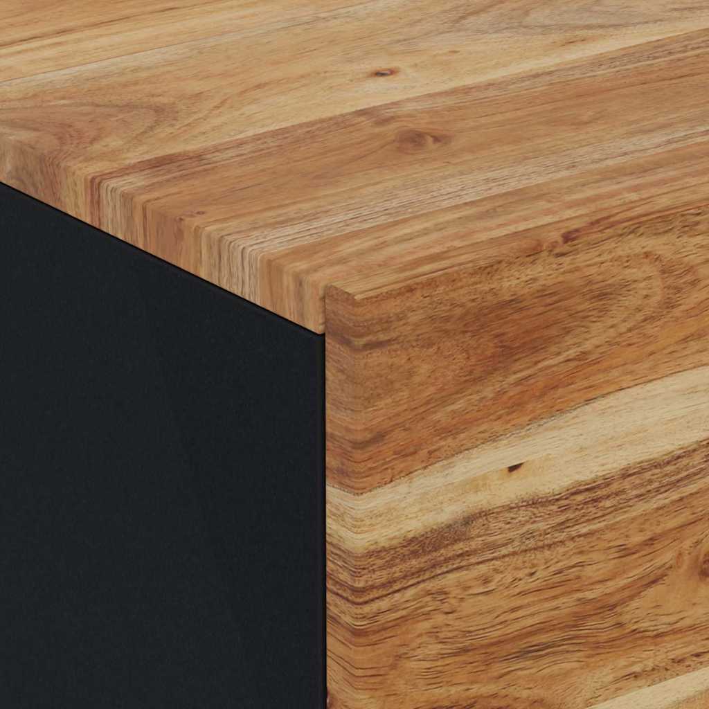 vidaXL Bedside Cabinet | Acacia wood grain, Black 5