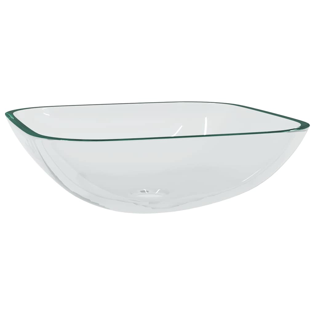 vidaXL Basin Glass 42x42x14 cm Transparent 2