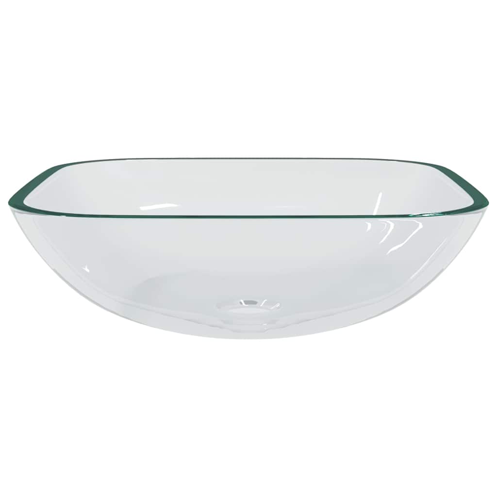 vidaXL Basin Glass 42x42x14 cm Transparent 3