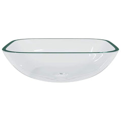 vidaXL Basin Glass 42x42x14 cm Transparent 3