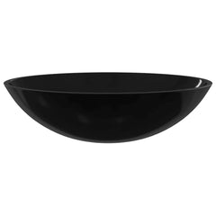 vidaXL Basin Glass 50x37x14 cm Black 3