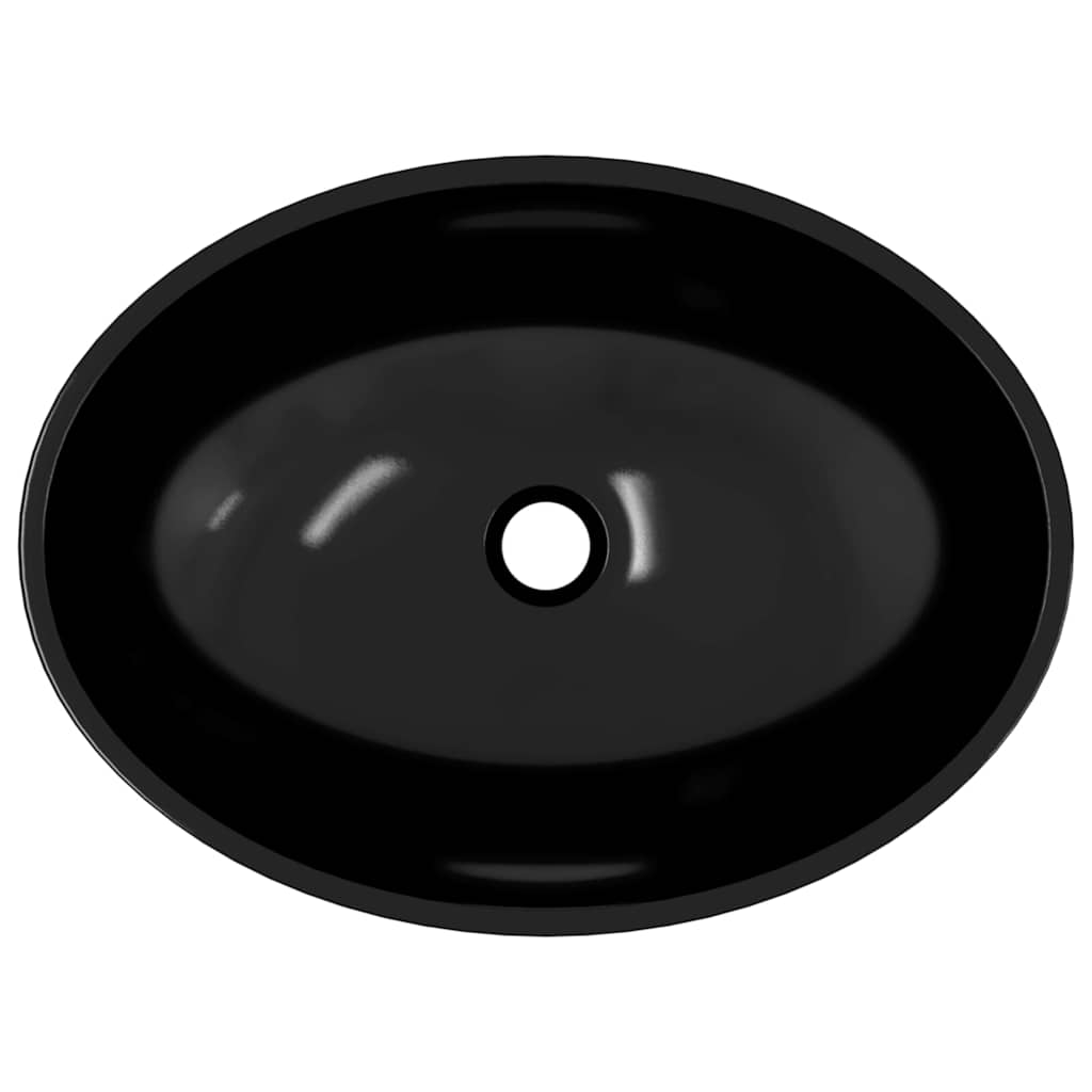 vidaXL Basin Glass 50x37x14 cm Black 5