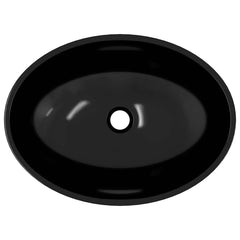 vidaXL Basin Glass 50x37x14 cm Black 5