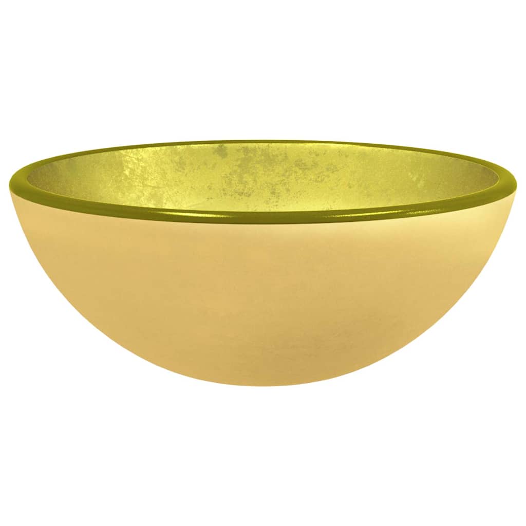 vidaXL Basin Tempered Glass 30x12 cm Gold 2