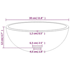 vidaXL Basin Tempered Glass 30x12 cm Gold 5