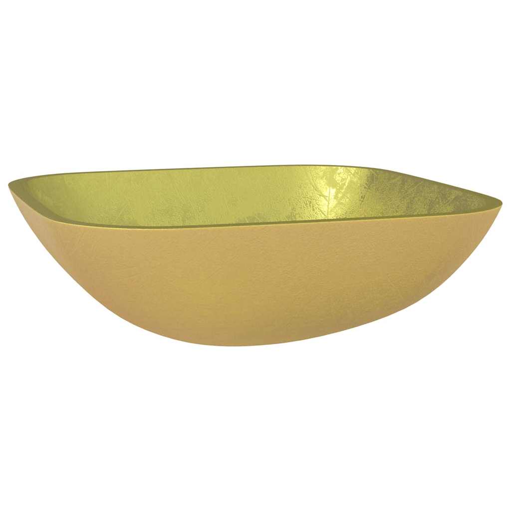 vidaXL Basin Glass 42x42x14 cm Gold 2