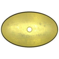 vidaXL Basin Tempered Glass 54.5x35x15.5 cm Gold 5