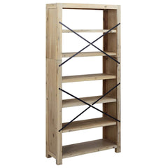 3-Tier Bookcase 80x30x80 cm Solid Wood Acacia 170 cm