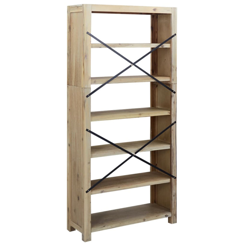 6-Tier Bookcase 80x30x170 cm Solid Wood Acacia