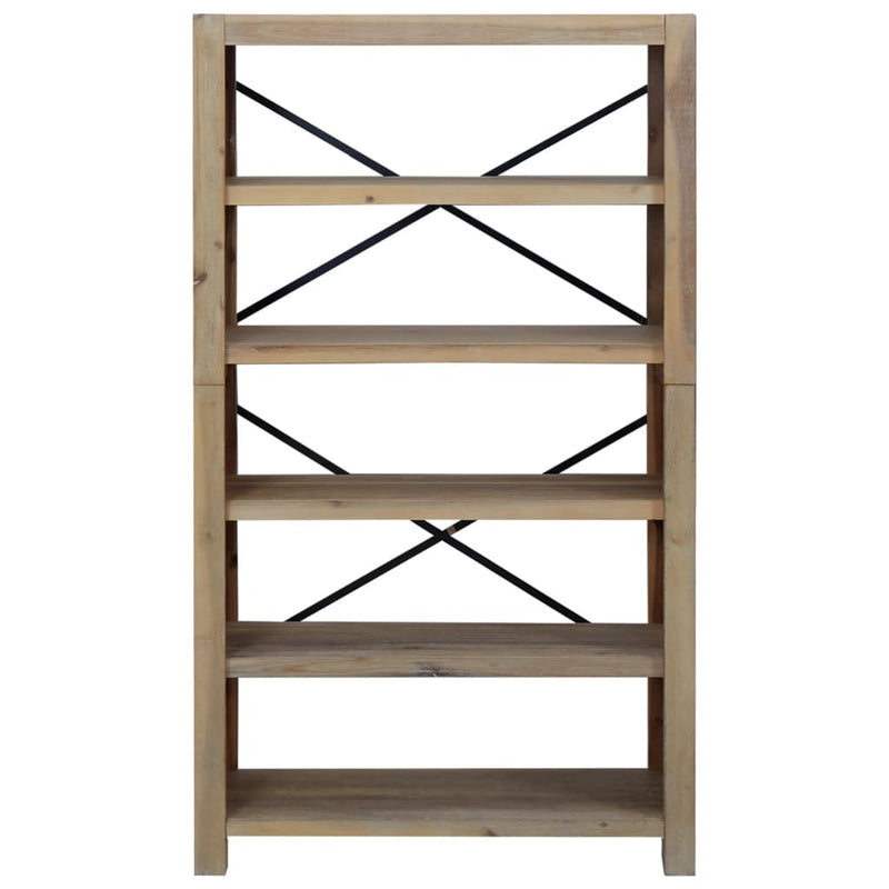 5-Tier Bookcase 80x30x140 cm Solid Wood Acacia