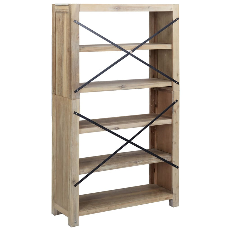 5-Tier Bookcase 80x30x140 cm Solid Wood Acacia