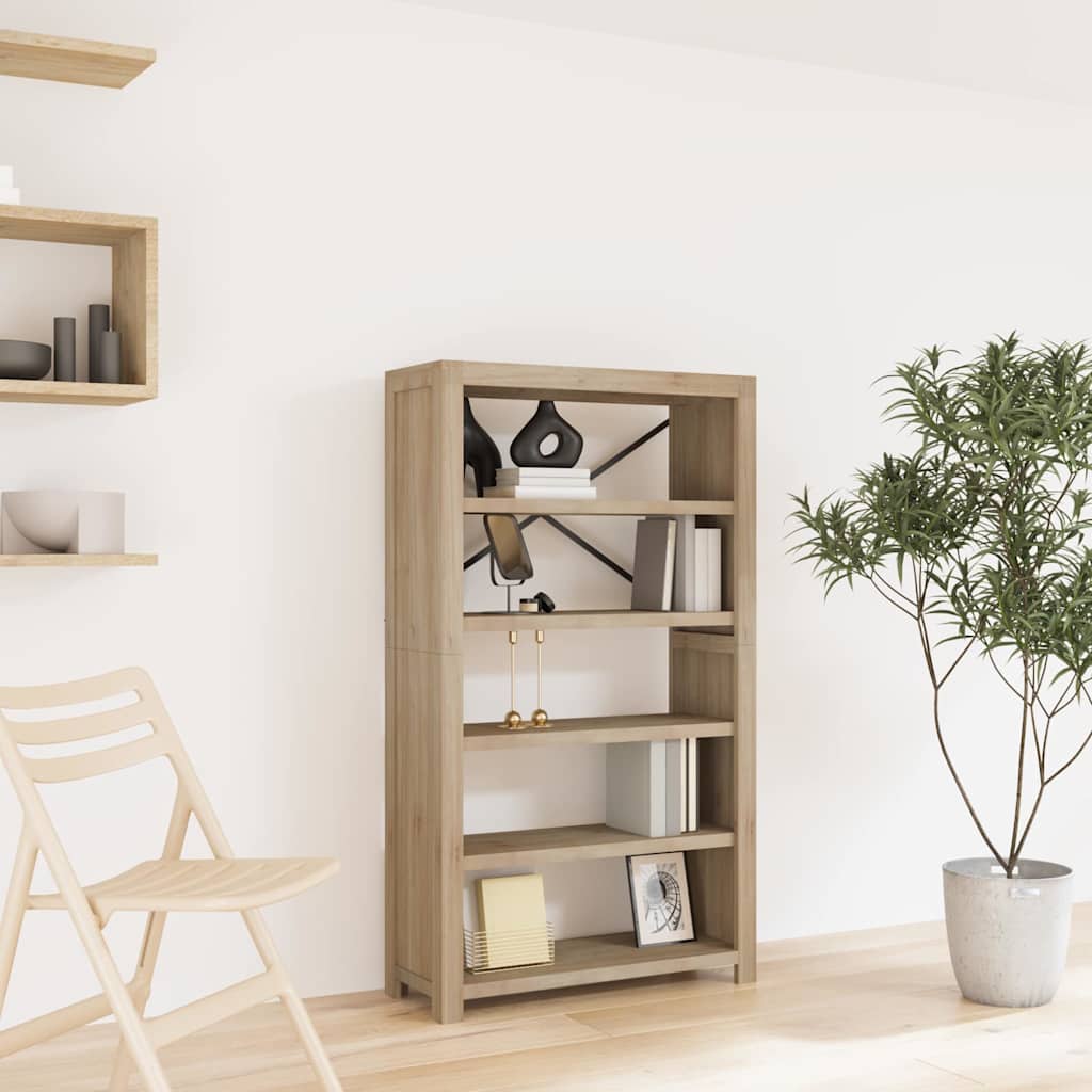 3-Tier Bookcase 80x30x80 cm Solid Wood Acacia 140 cm