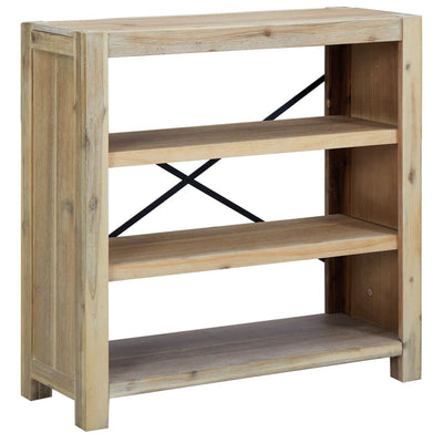 3-Tier Bookcase 80x30x80 cm Solid Wood Acacia