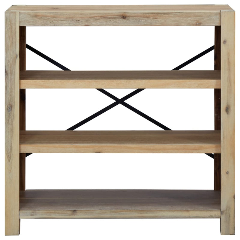 3-Tier Bookcase 80x30x80 cm Solid Wood Acacia