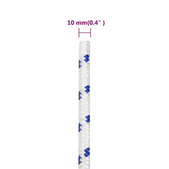 vidaXL Boat Rope White 10 mm 100 m Polypropylene 6