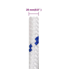vidaXL Boat Rope White 20 mm 25 m Polypropylene 6