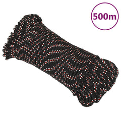 Boat Rope Polypropylene Length 500 m 4 mm Black and red