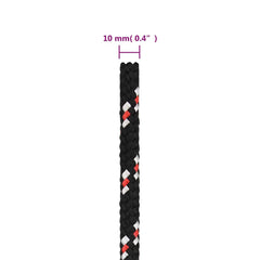 vidaXL Boat Rope Black 10 mm 100 m Polypropylene 6