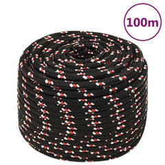 vidaXL Boat Rope Black 14 mm 100 m Polypropylene 1