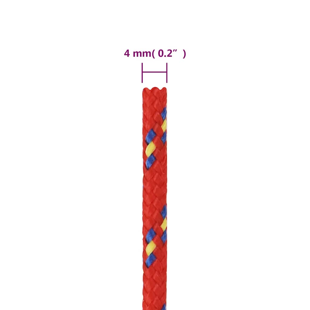 vidaXL Boat Rope Red 4 mm 500 m Polypropylene 6