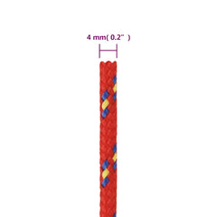vidaXL Boat Rope Red 4 mm 500 m Polypropylene 6