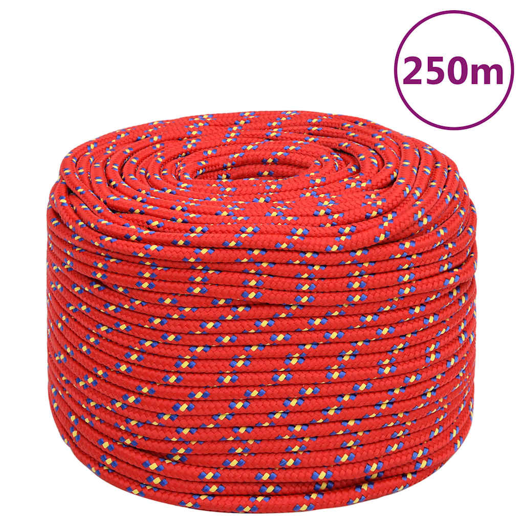 vidaXL Boat Rope Red 8 mm 250 m Polypropylene 1