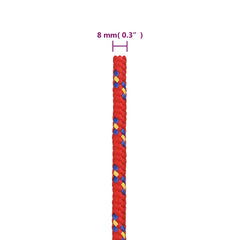 vidaXL Boat Rope Red 8 mm 250 m Polypropylene 6