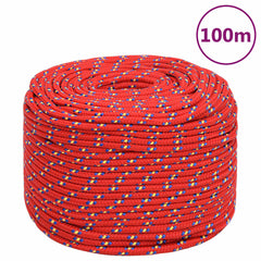 vidaXL Boat Rope Red 10 mm 100 m Polypropylene 1
