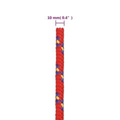 vidaXL Boat Rope Red 10 mm 100 m Polypropylene 6