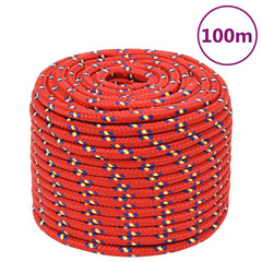 vidaXL Boat Rope Red 12 mm 100 m Polypropylene 1