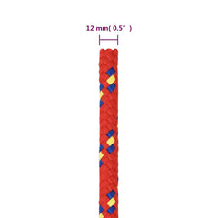 vidaXL Boat Rope Red 12 mm 100 m Polypropylene 6