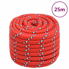 vidaXL Boat Rope Red 20 mm 25 m Polypropylene 1