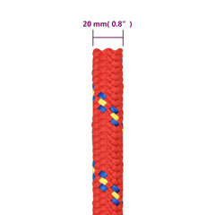 vidaXL Boat Rope Red 20 mm 25 m Polypropylene 6