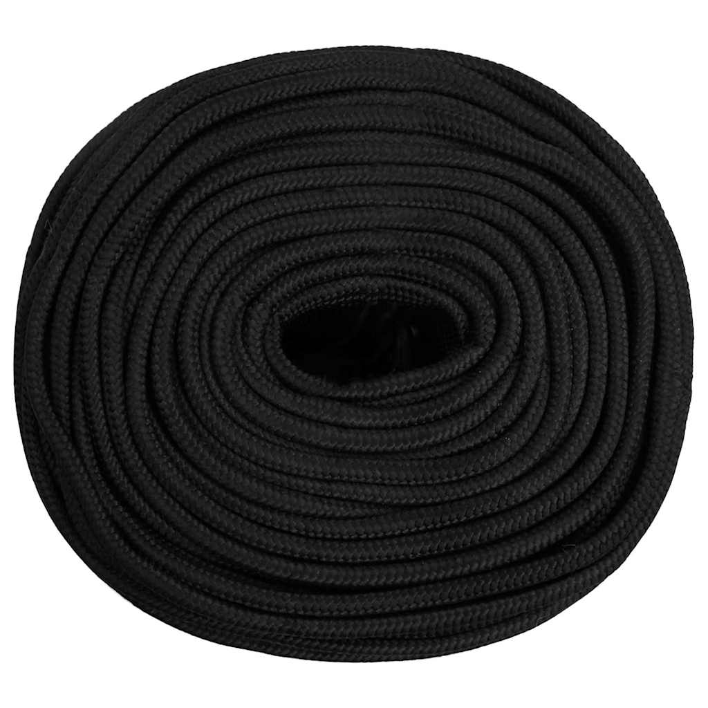 vidaXL Boat Rope Full Black 8 mm 100 m Polypropylene 3