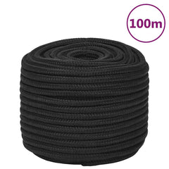 vidaXL Boat Rope Full Black 12 mm 100 m Polypropylene 1