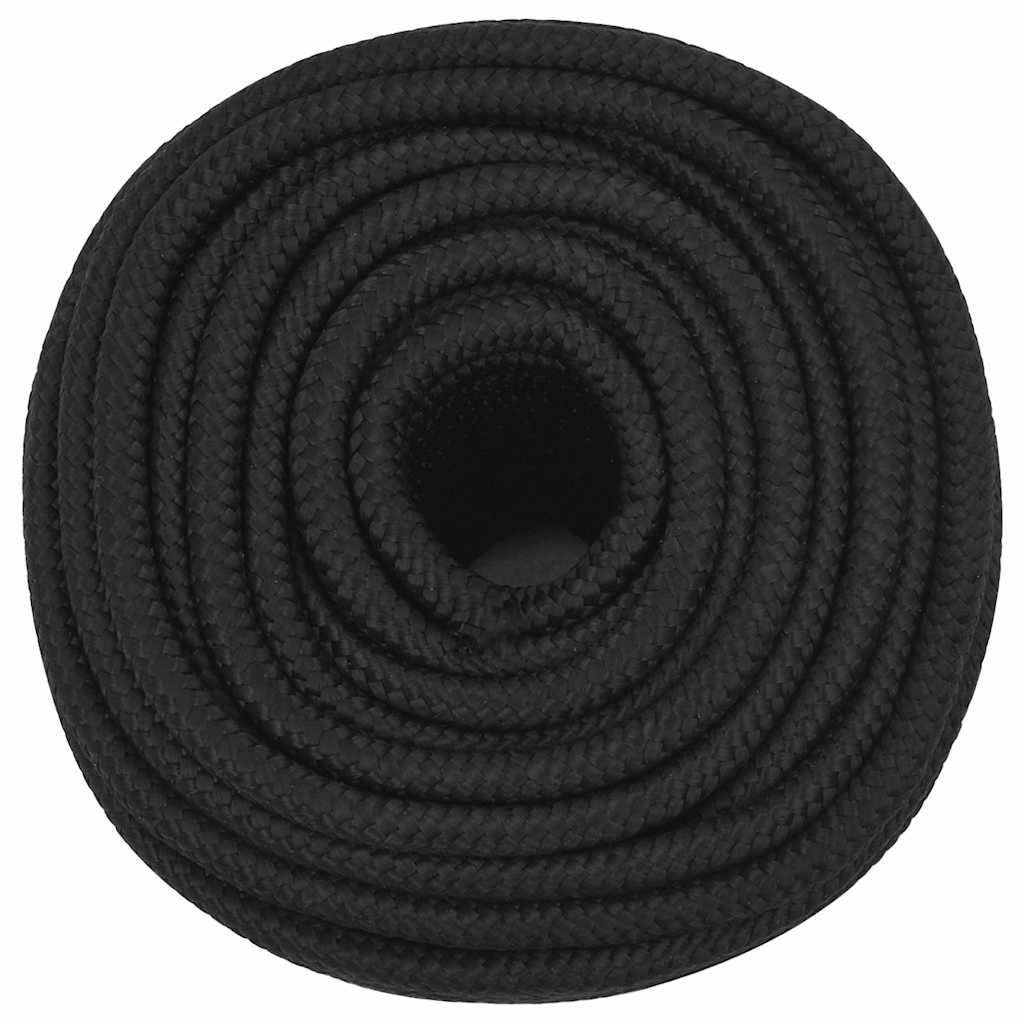 vidaXL Boat Rope Full Black 14 mm 50 m Polypropylene 3