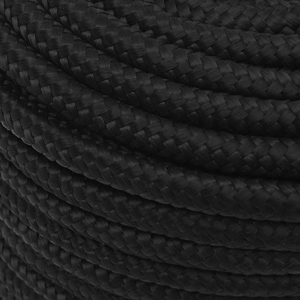 vidaXL Boat Rope Full Black 14 mm 50 m Polypropylene 4