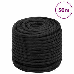 vidaXL Boat Rope Full Black 18 mm 50 m Polypropylene 1