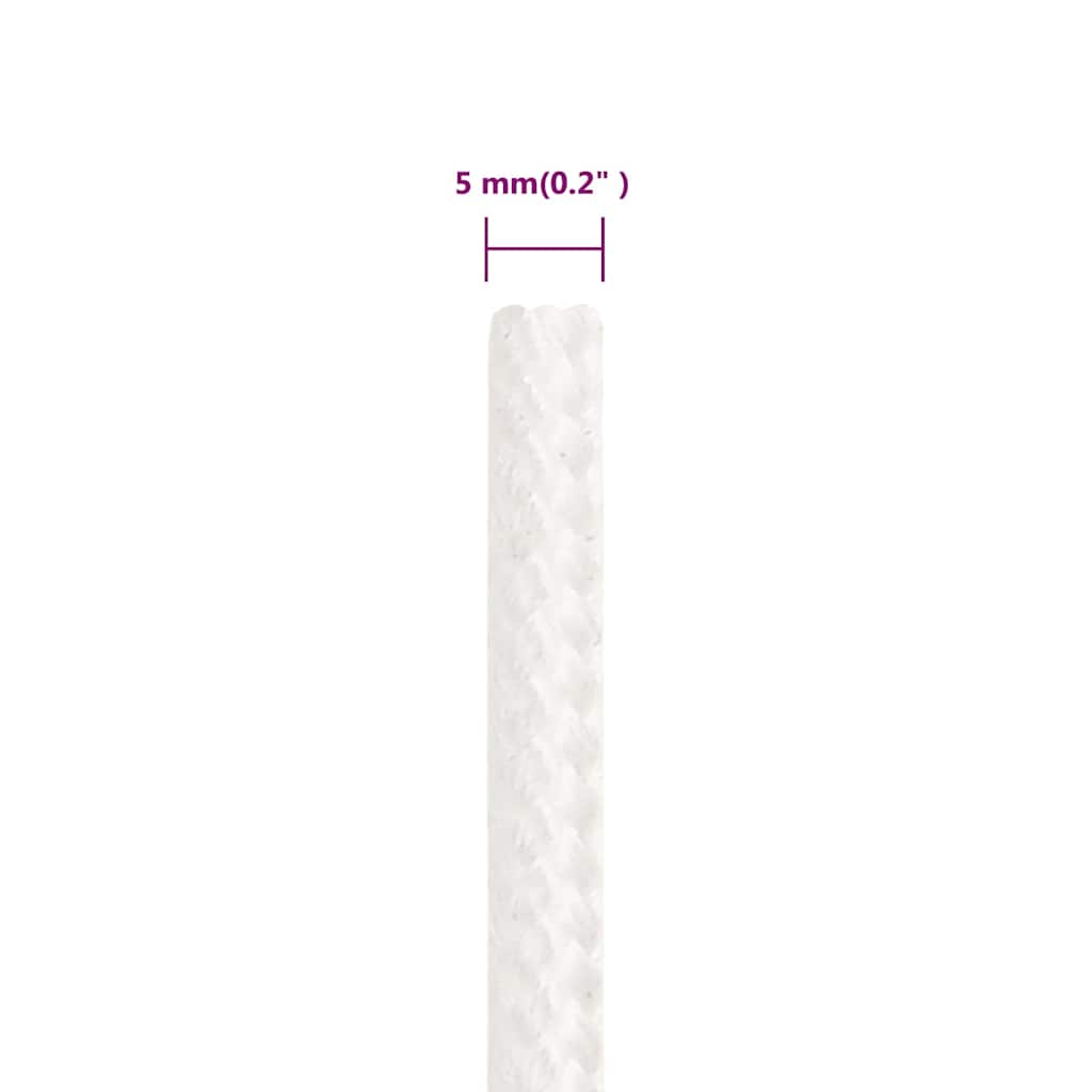 vidaXL Boat Rope Full White 5 mm 500 m Polypropylene 6