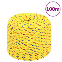 vidaXL Boat Rope Yellow 10 mm 100 m Polypropylene 1
