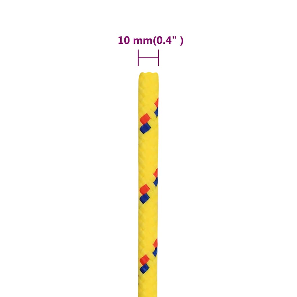 vidaXL Boat Rope Yellow 10 mm 100 m Polypropylene 6