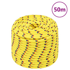 Boat Rope Polypropylene Length 50 m Yellow 12 mm