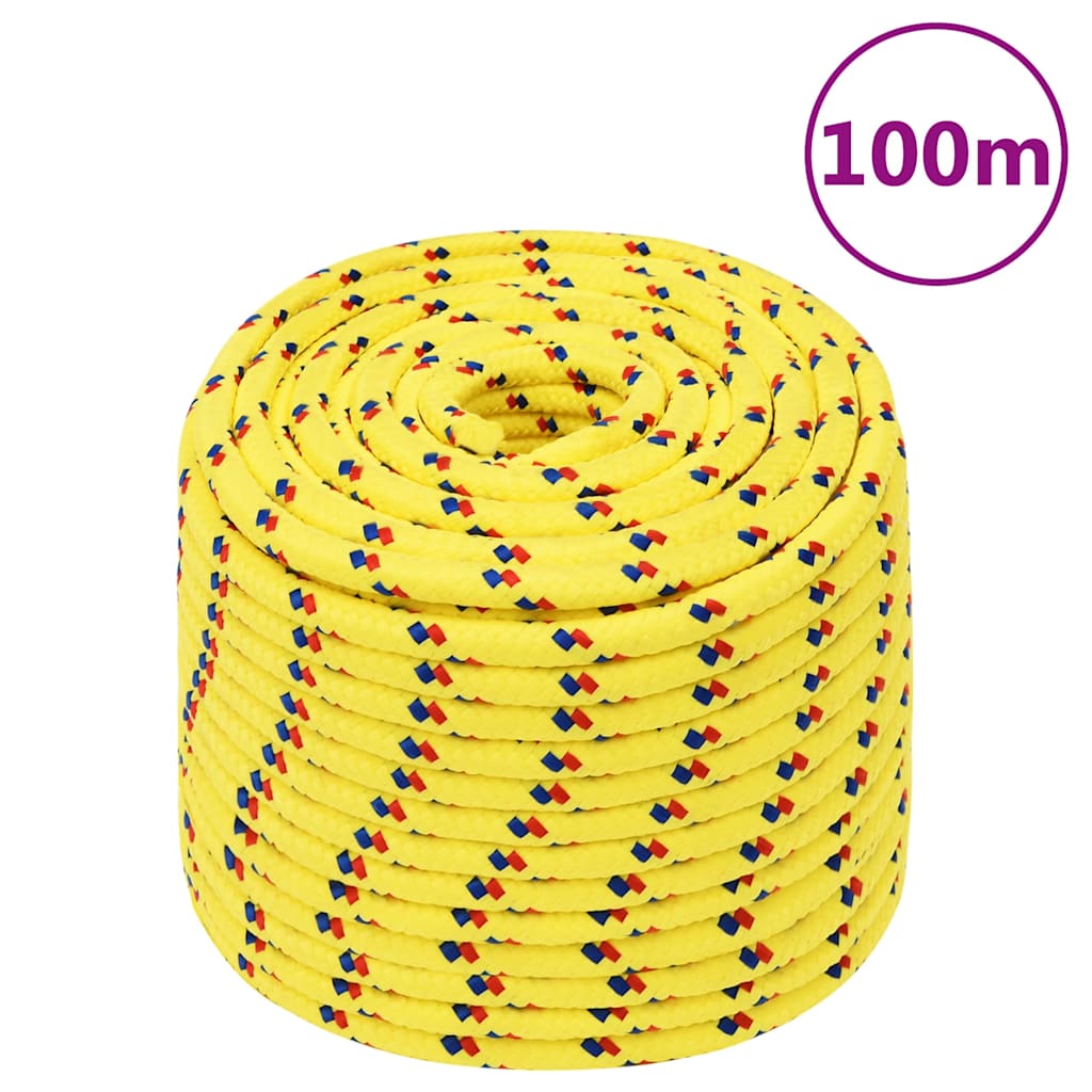 vidaXL Boat Rope Yellow 12 mm 100 m Polypropylene 1