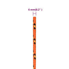 vidaXL Boat Rope Orange 6 mm 250 m Polypropylene 6